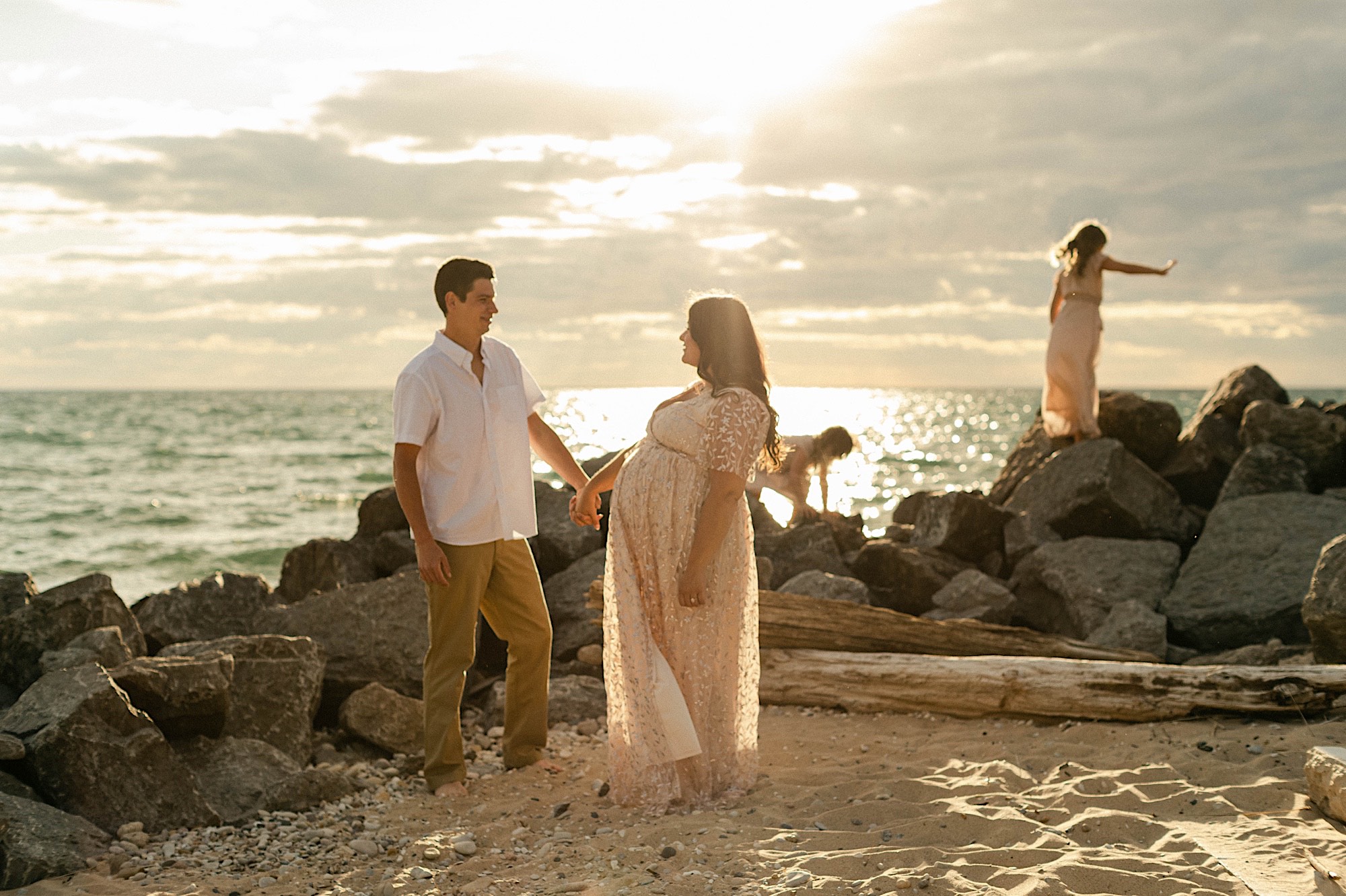 Lake Michigan maternity session